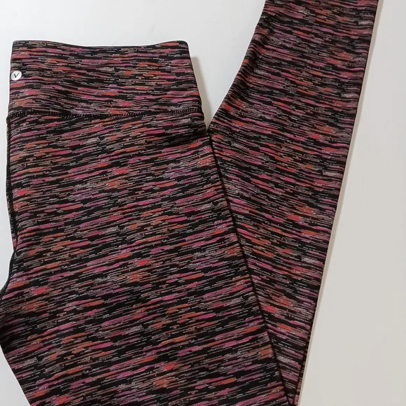 Velocity Black and Pink Patterned Leggings - Picture 1 of 4